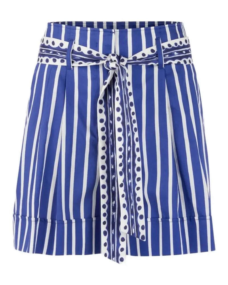 Marc Cain striped belted shorts - Blau Blau