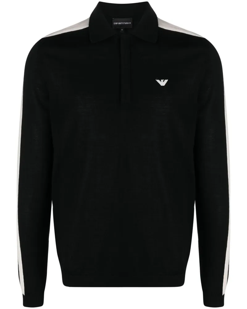 Emporio Armani Pullover mit Polokragen Schwarz