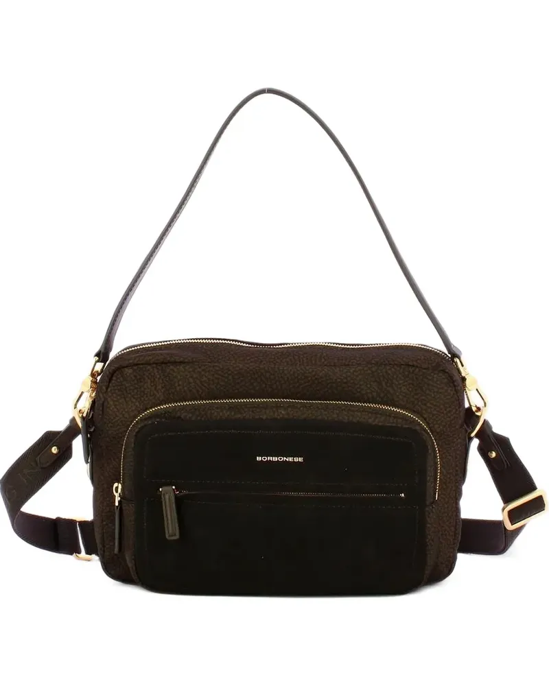 Borbonese printed panelled shoulder bag - Braun Braun