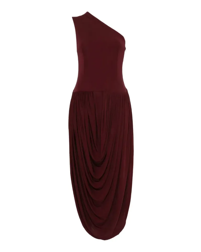 Brandon Maxwell Midikleid mit asymmetrischem Ausschnitt - Rot Rot