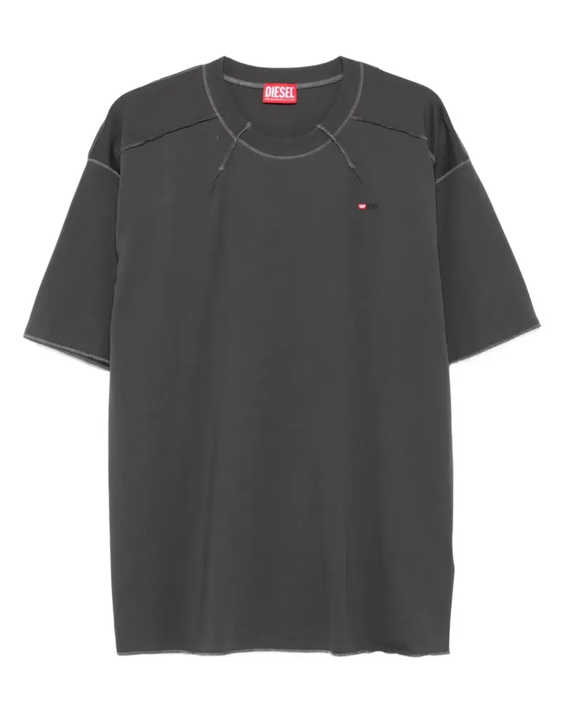 Diesel T-Shirt mit Ziernähten - Grau Grau