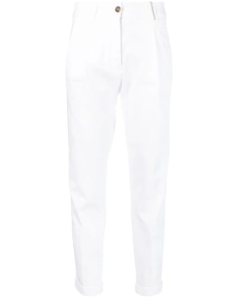Fabiana Filippi Halbhohe Slim-Fit-Hose - Weiß Weiß