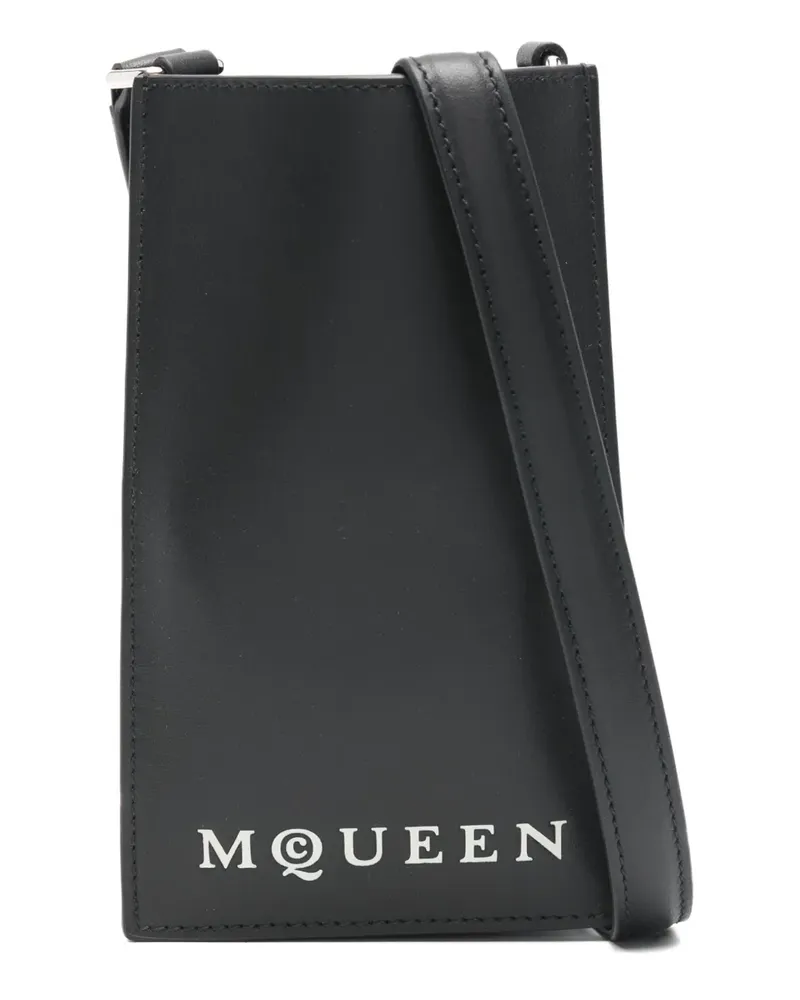 Alexander McQueen logo phone holder - Schwarz Schwarz