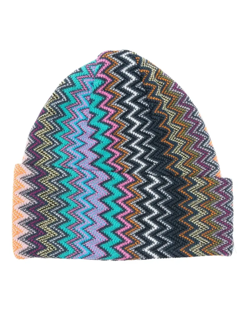 Missoni Beanie mit Zickzackmuster - Blau Blau