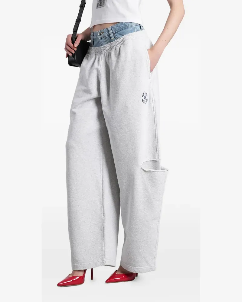 Alexander Wang layered-waistband slash-detail track pants - Grau Grau