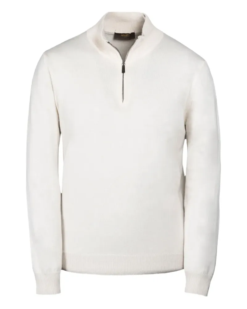 MOORER zip-up mock-neck sweater - Weiß Weiß