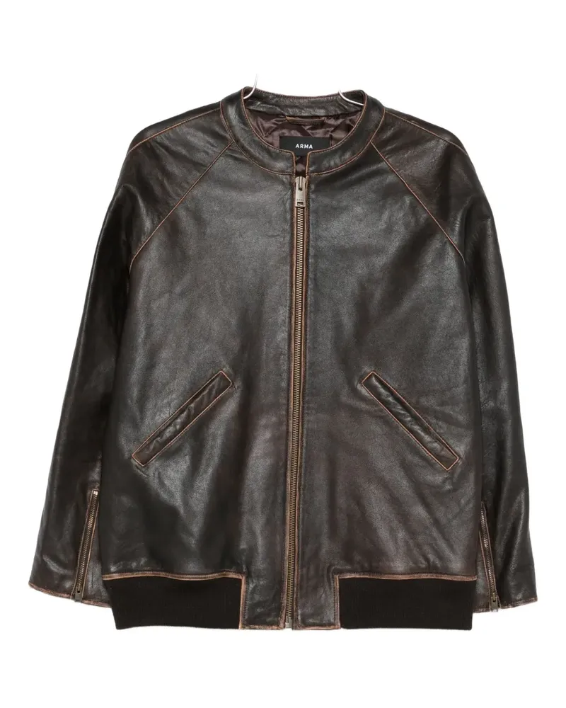 Arma Azzura leather bomber jacket - Braun Braun