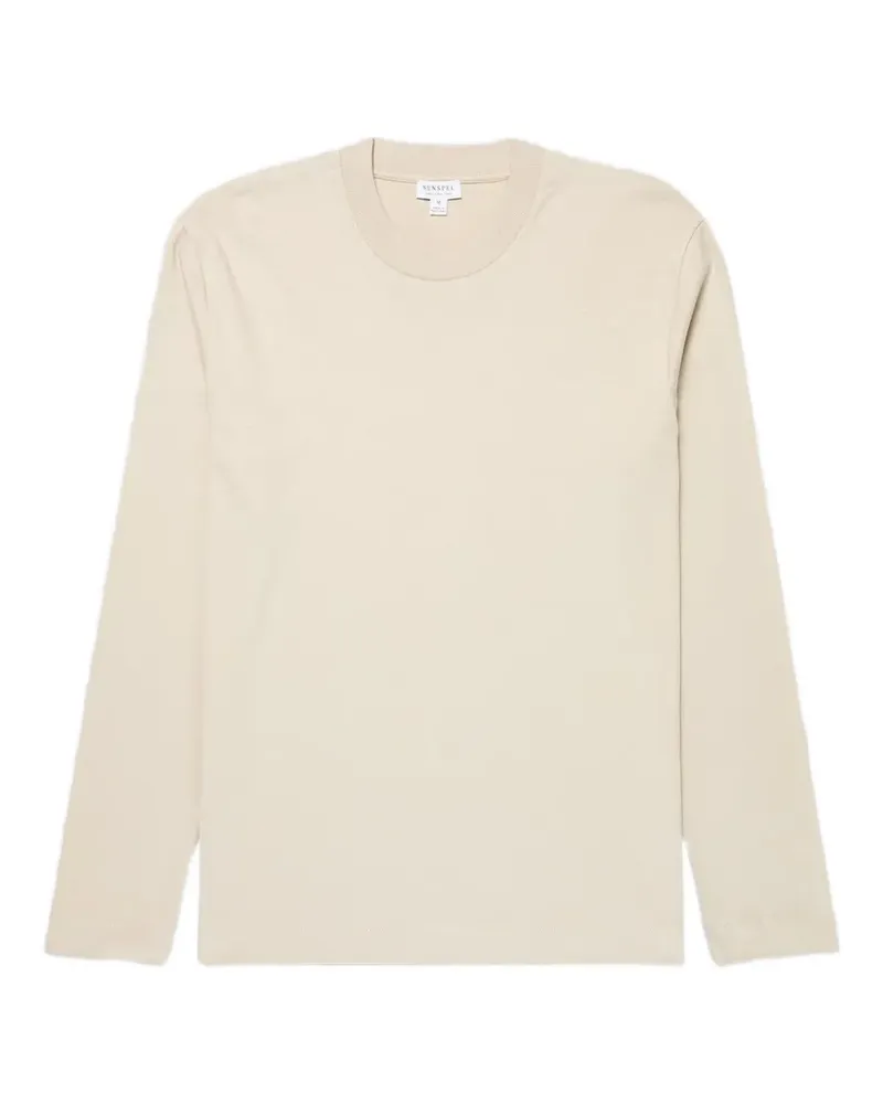 Sunspel Riviera long-sleeve cotton T-shirt - Nude Nude
