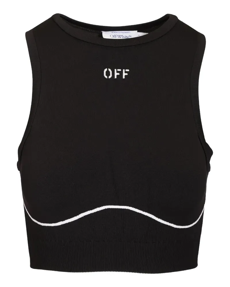OFF-WHITE Nahtloses Off Stamp Cropped-Top - Schwarz Schwarz