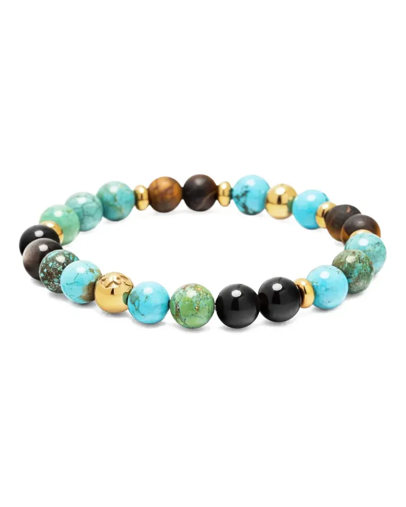 Nialaya Flaches Armband mit Türkis - Gold Gold