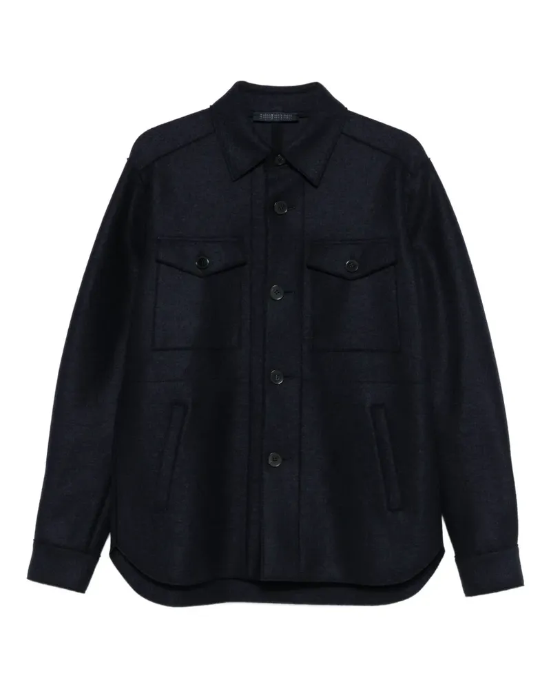 Harris Wharf London Geknöpfte Hemdjacke mit Klappentasche - Blau Blau