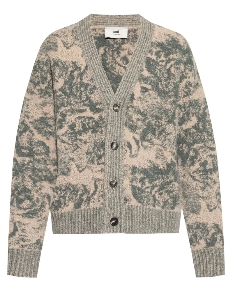 AMI Paris Cardigan mit Jacquardmuster - Nude Nude