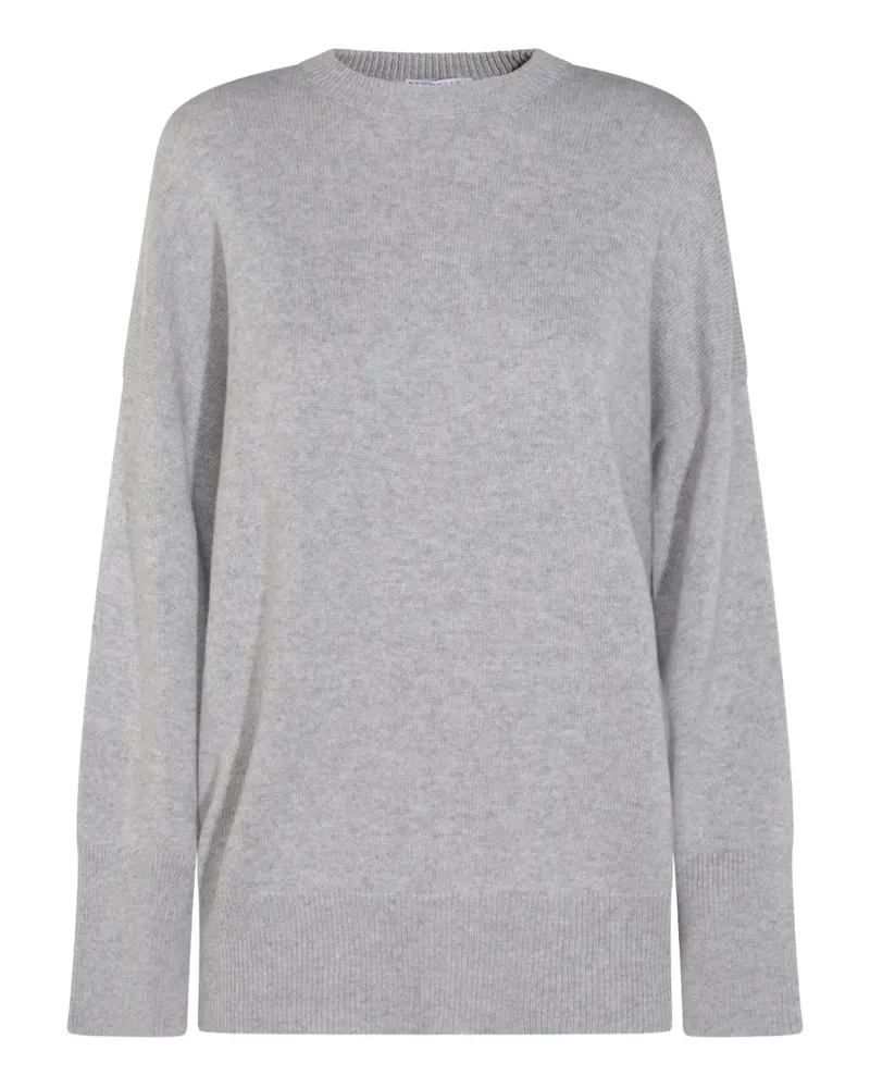 Brunello Cucinelli Gerippter Pullover mit rundem Ausschnitt - Grau Grau