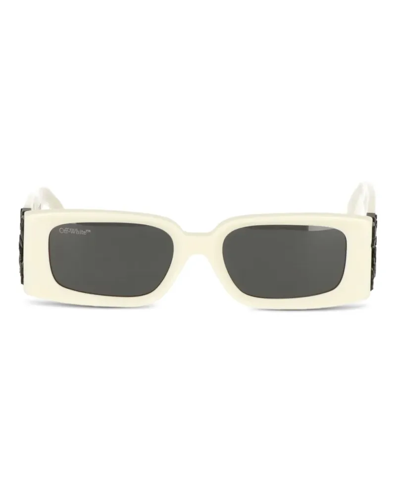 OFF-WHITE Eckige Sonnenbrille mit Pfeildetail - Weiß Weiß