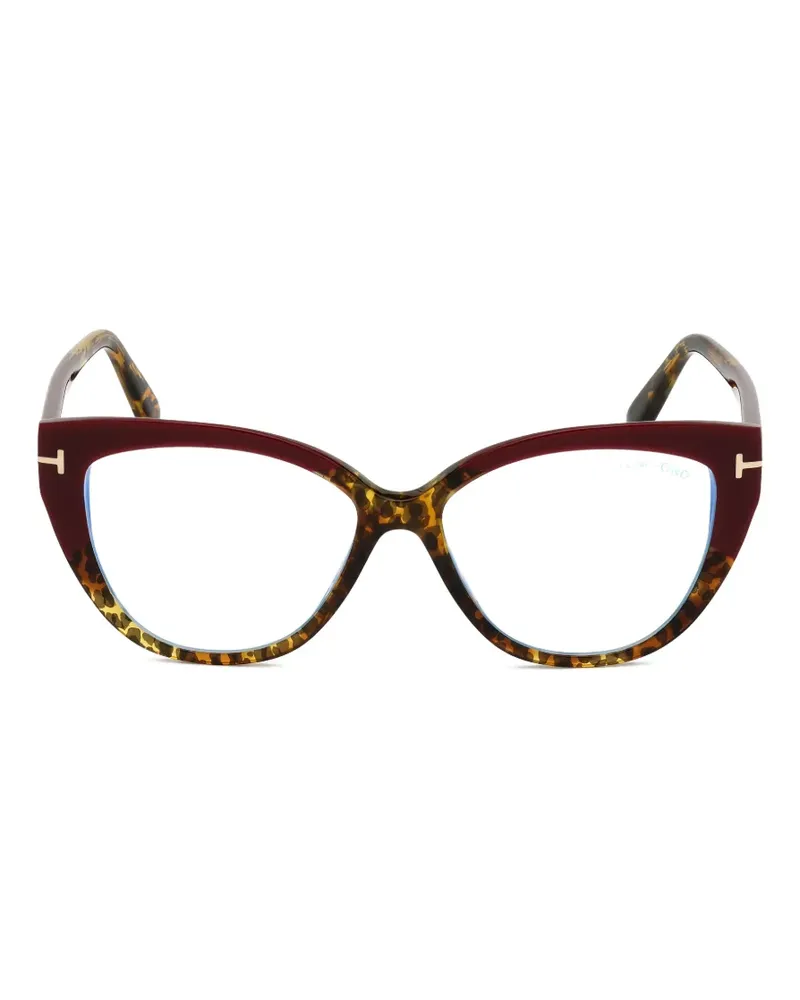 Tom Ford leopard-pattern cat-eye glasses - Rot Rot