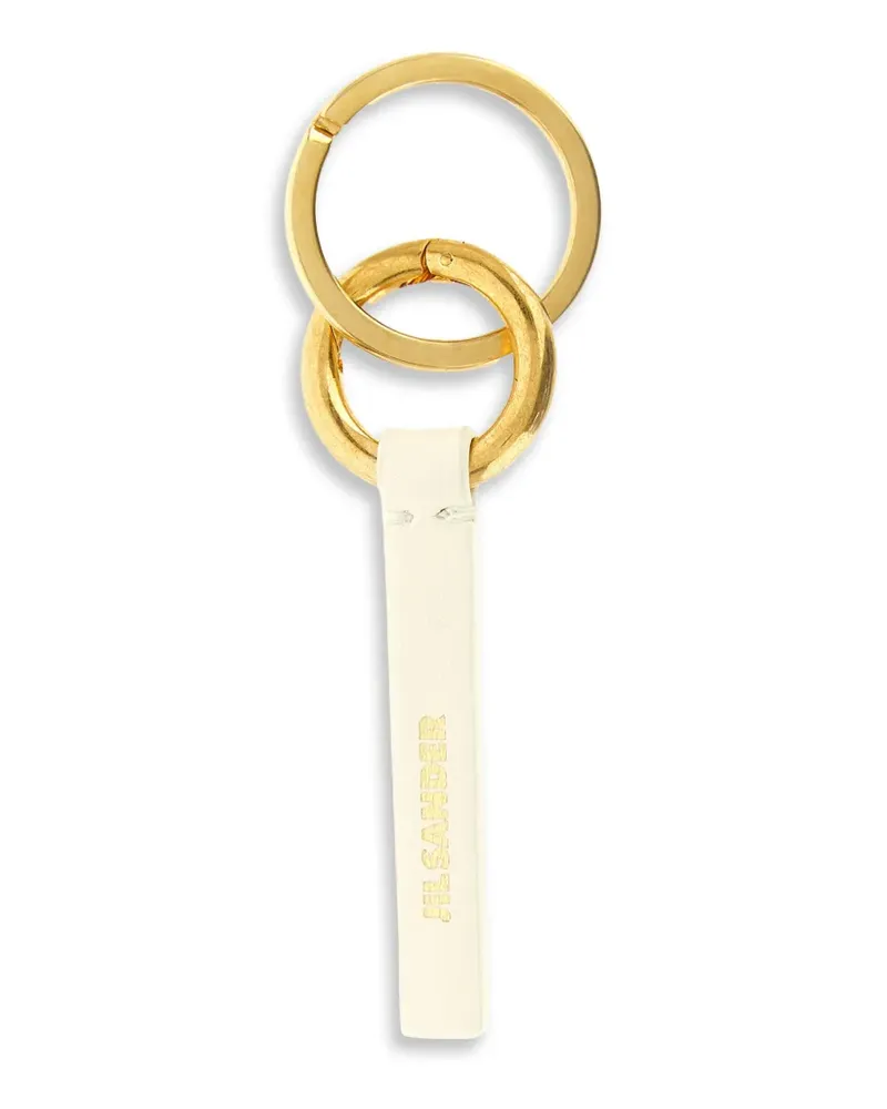 Jil Sander Schlüsselanhänger mit Logo-Stempel - Weiß Weiß