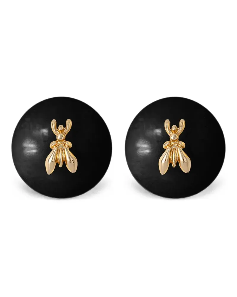 Patrizia Pepe Fly-embellished dome earrings - Schwarz Schwarz