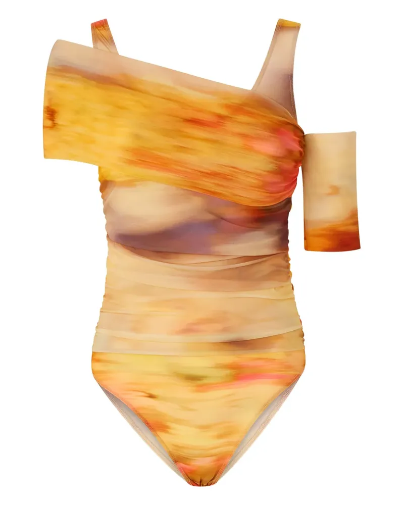 Pinko Body mit abstraktem Print - Gelb Gelb