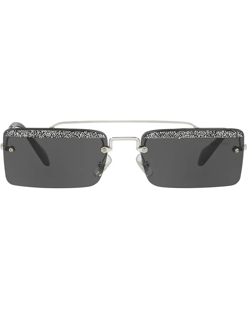 Miu Miu Verzierte 'Société' Sonnenbrille - Silber Silber