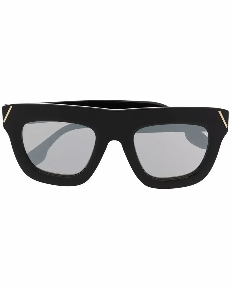 Victoria Beckham Sonnenbrille mit breitem Gestell - Schwarz Schwarz