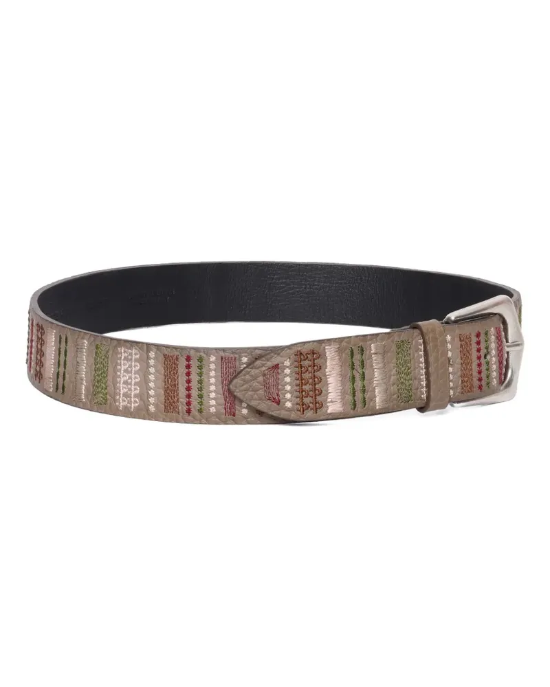 Orciani embroidered-detail belt - Grau Grau