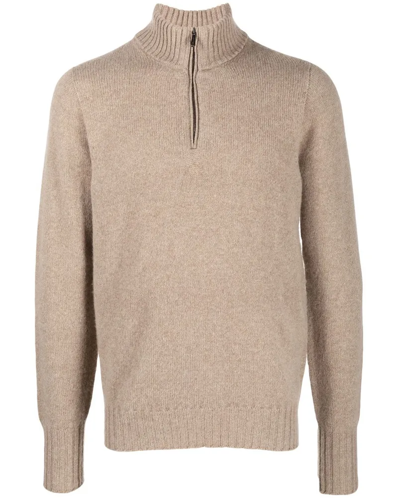 Drumohr  Pullover mit Reißverschluss - Nude Nude