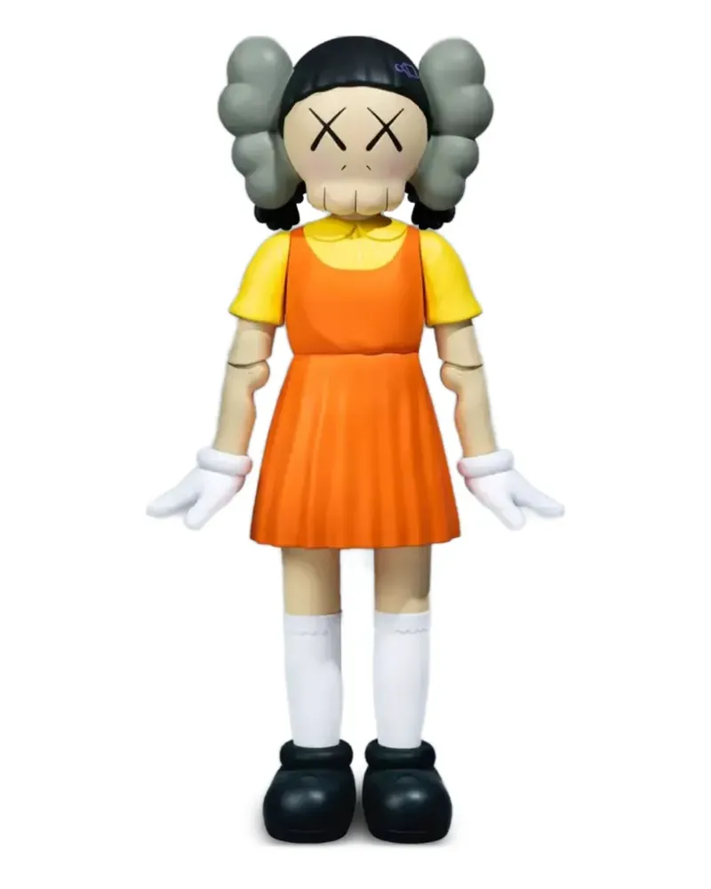 KAWS x Squid Game Young-Hee "Colored" Figur - Orange Orange