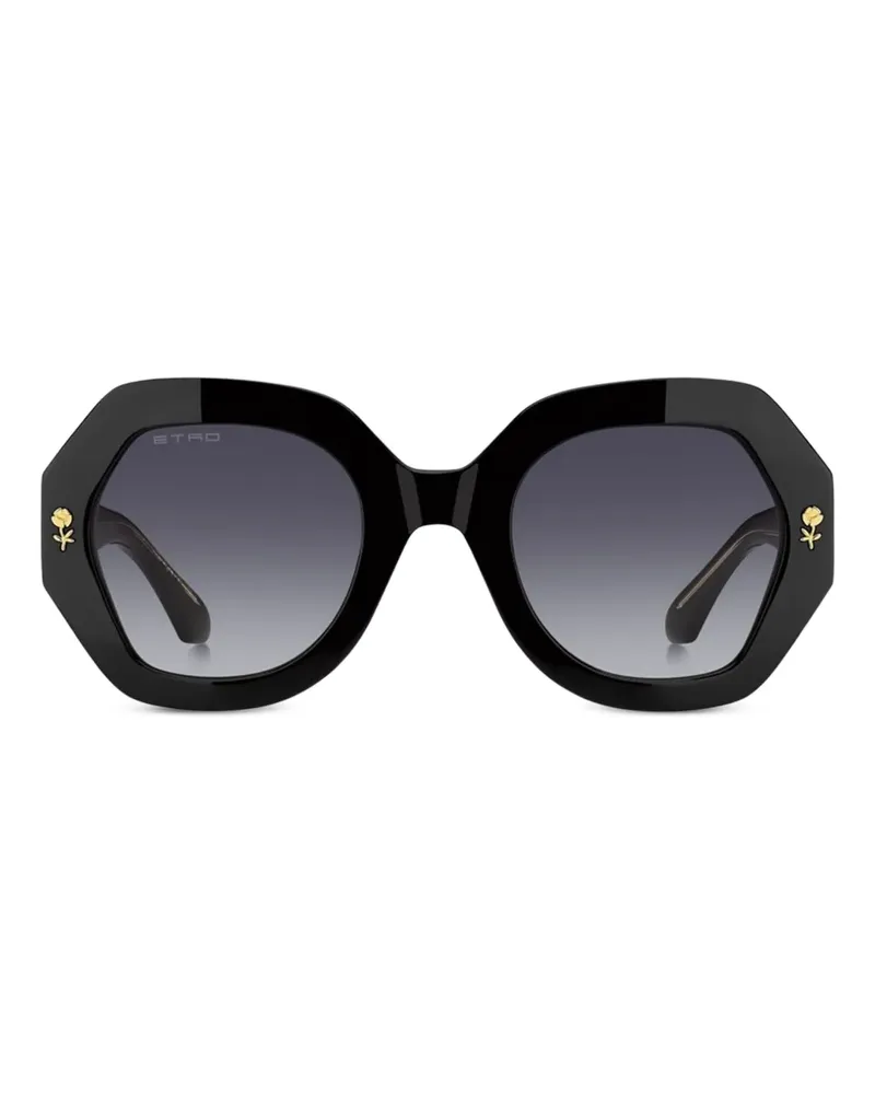 Etro Sonnenbrille mit geometrischem Gestell - Schwarz Schwarz