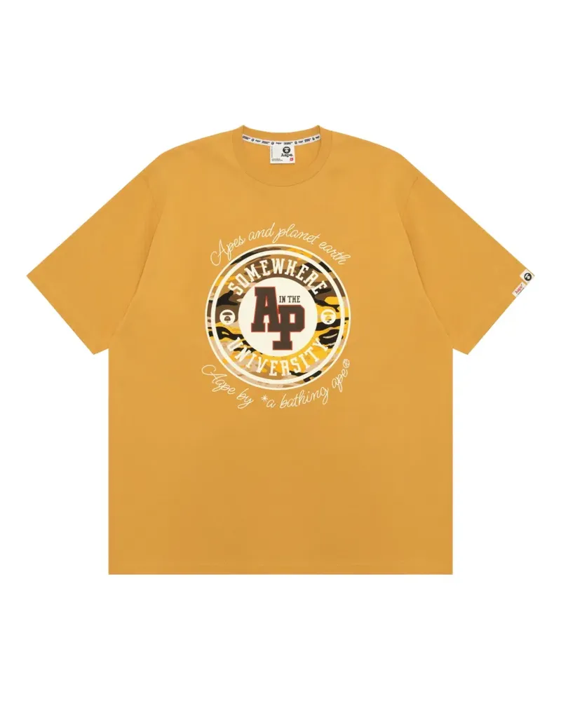 BAPE T-Shirt mit Logo-Print - Gelb Gelb