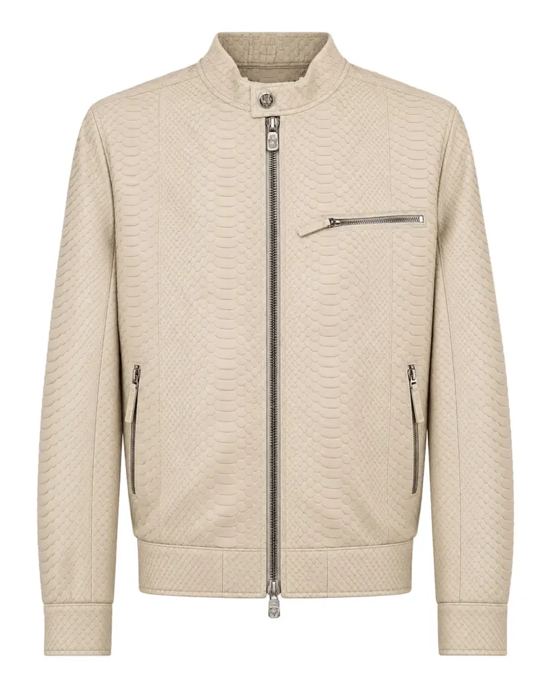 Billionaire python-leather jacket - Nude Nude