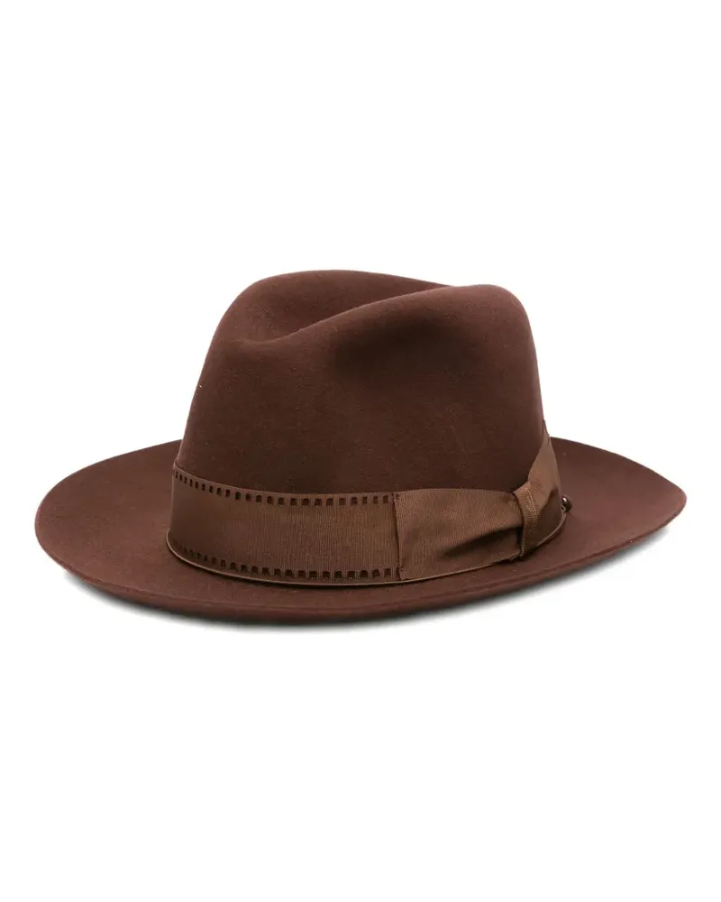 Borsalino Hut Fedora mit Zierband - Braun Braun
