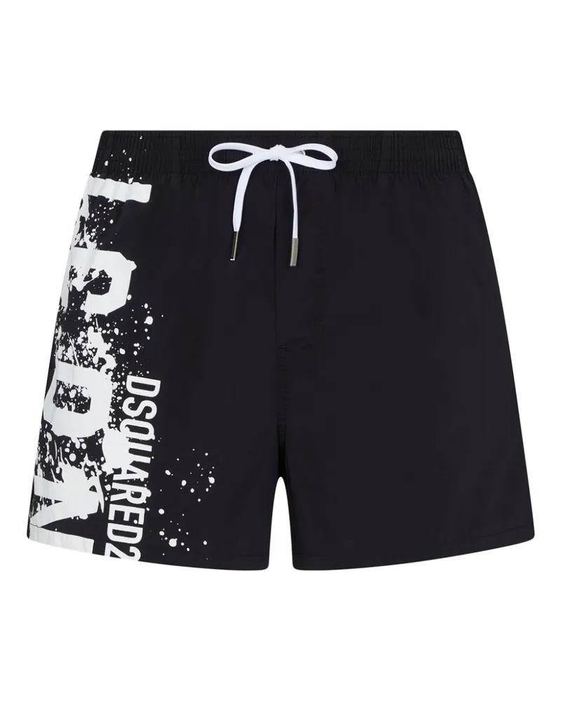 Dsquared2 Badeshorts mit Logo-Print Schwarz