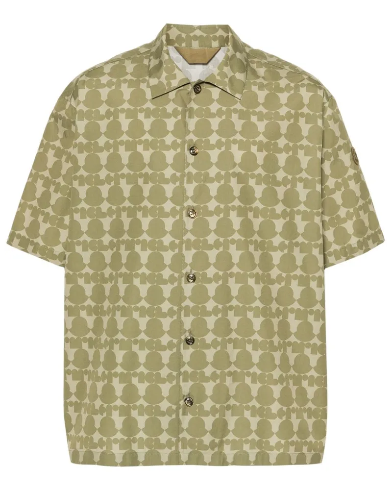 Moncler Hemd mit Logo-Print - Grün Grün