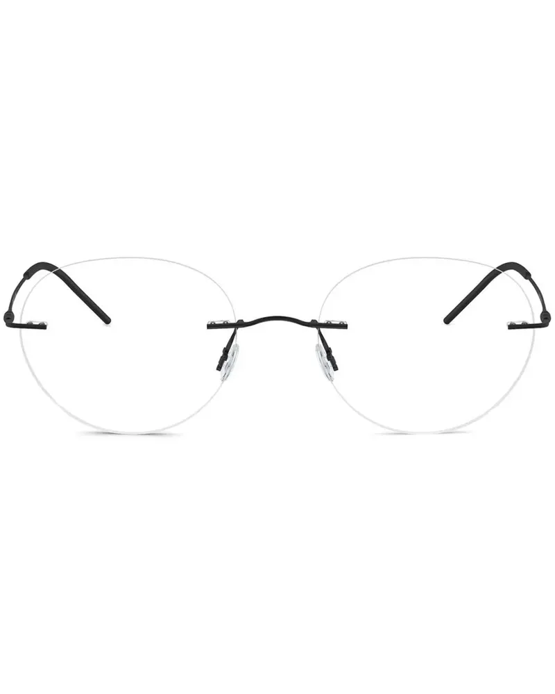 Giorgio Armani Brille mit rundem Gestell - Schwarz Schwarz