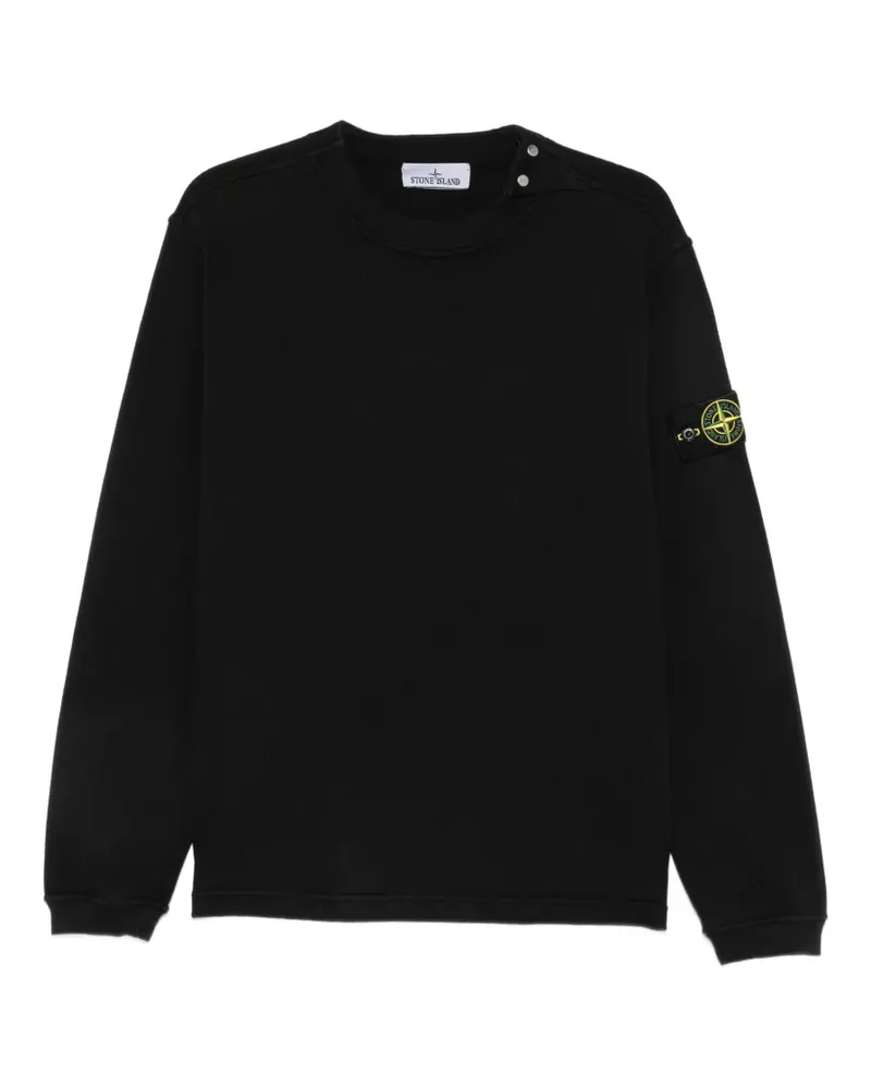 Stone Island Sweatshirt mit Logo-Patch - Schwarz Schwarz