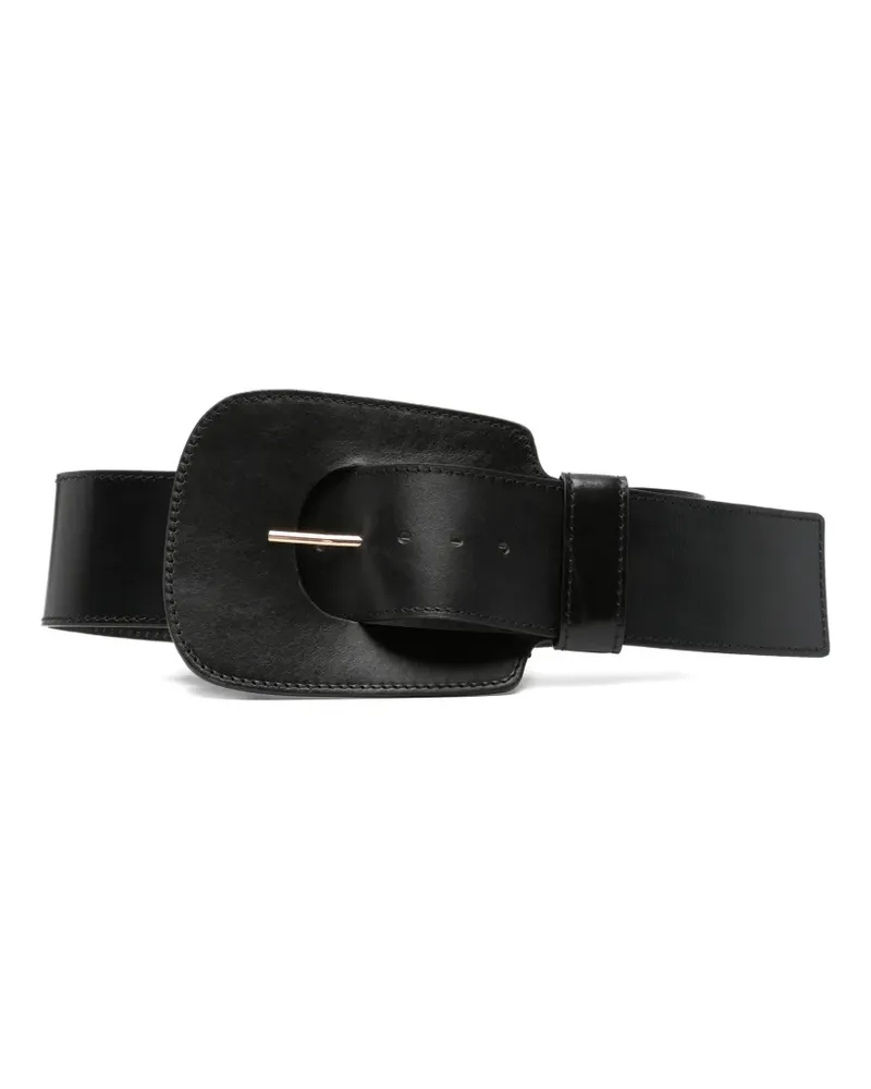 SPORTMAX maxi-buckle leather belt - Schwarz Schwarz