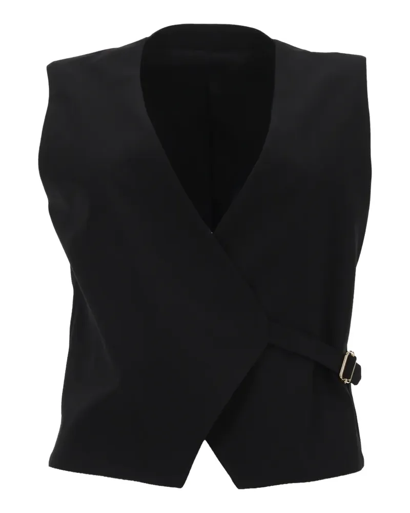 PT TORINO Angela buckle-fastening wrap waistcoat - Schwarz Schwarz