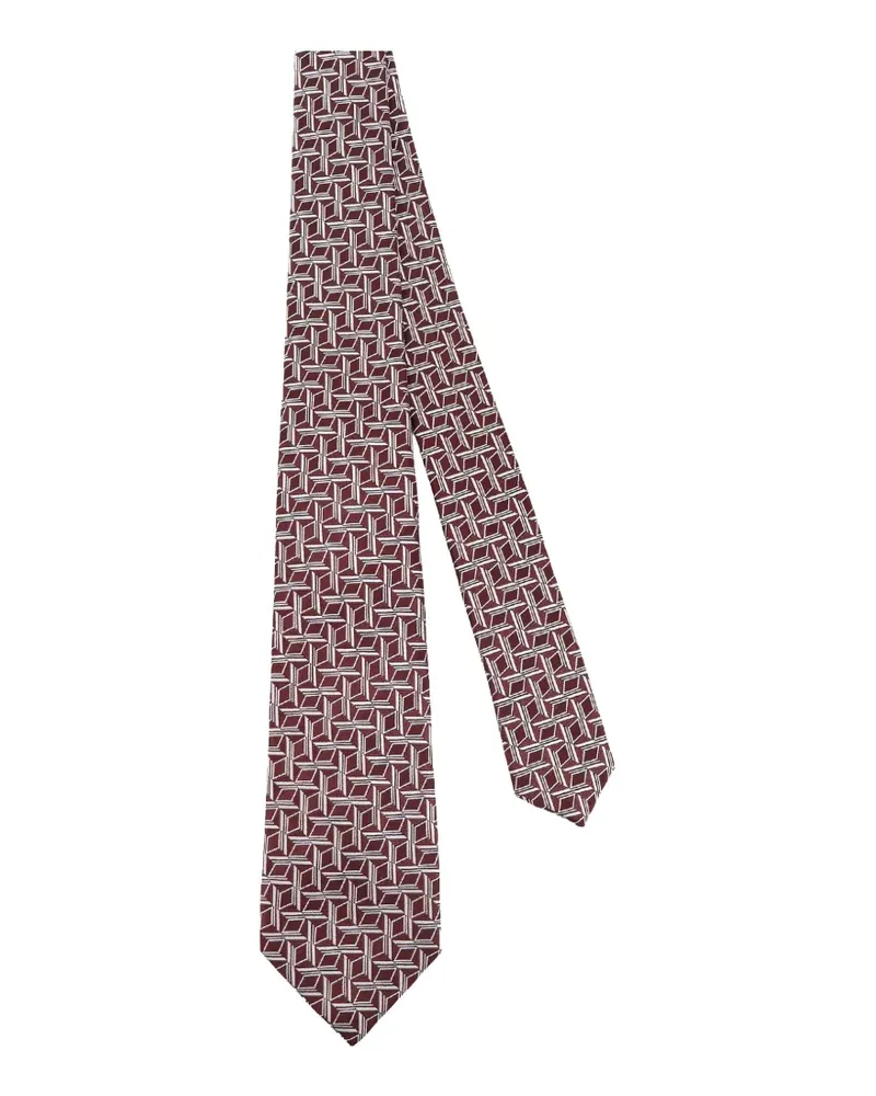 Kiton geometric-pattern tie - Rot Rot