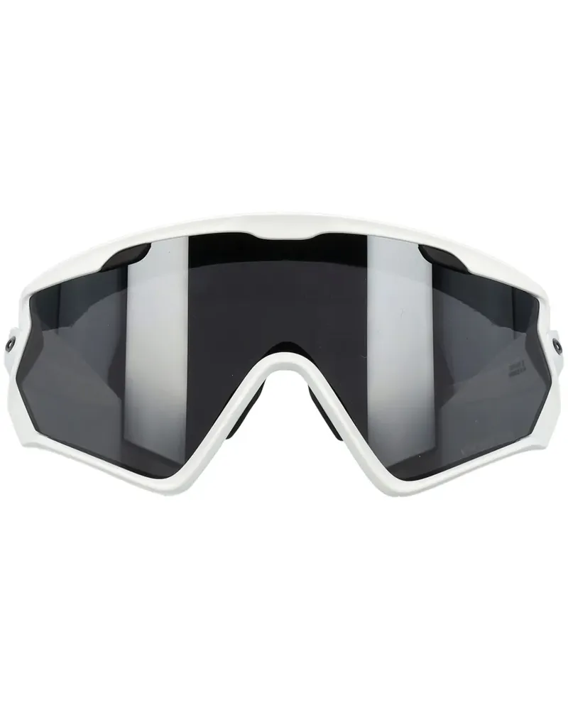 Oakley Wind Jacket 2.0 Sonnenbrille mit Shield-Gestell - Weiß Weiß