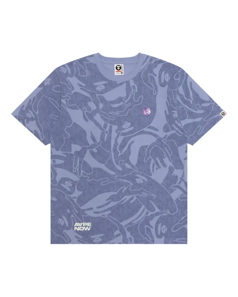 BAPE T-Shirt mit durchgehendem Print - Blau Blau