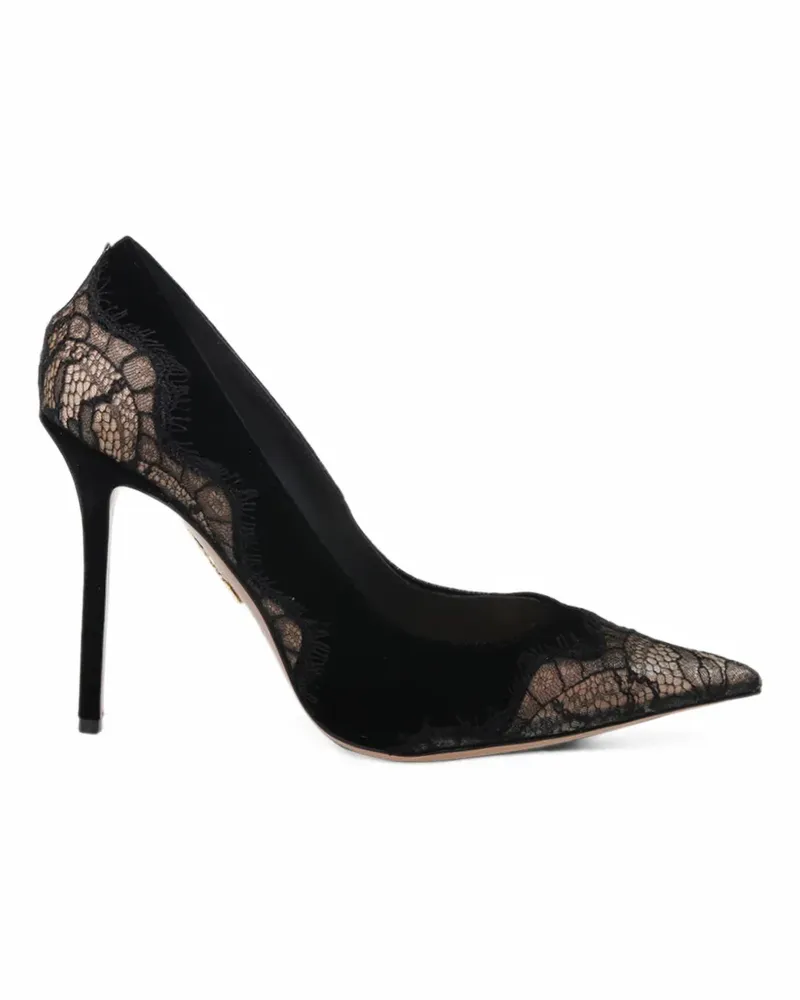 Aquazzura Meadow Pumps aus Samt 105 - Schwarz Schwarz