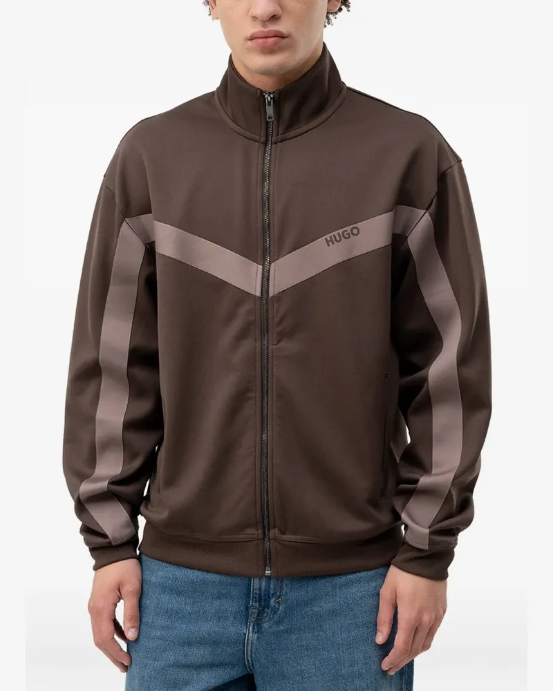 HUGO BOSS zip-up sweatshirt - Braun Braun