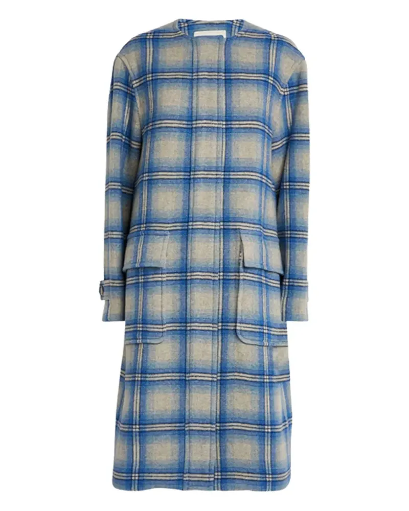 Isabel Marant plaid-pattern wool coat - Blau Blau