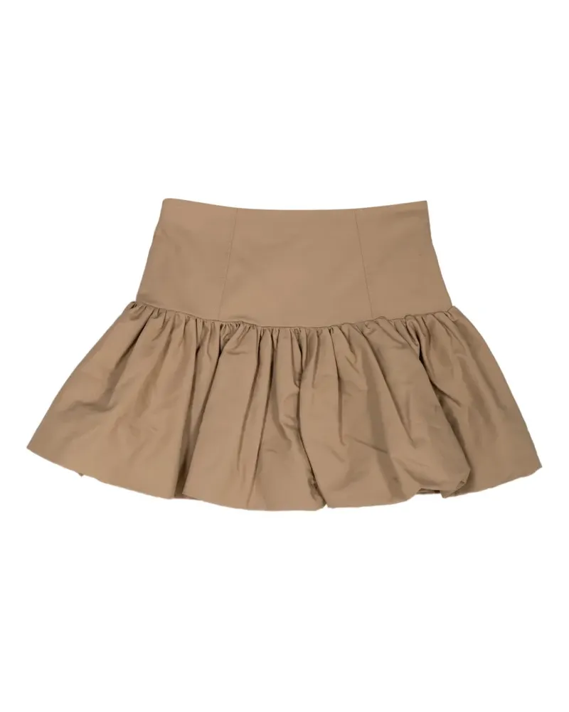 Ganni gathered bubble-hem mini skirt - Nude Nude