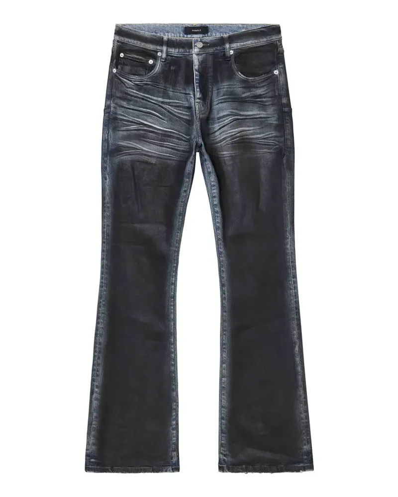 PURPLE BRAND P004 dirty-coated flared jeans - Schwarz Schwarz