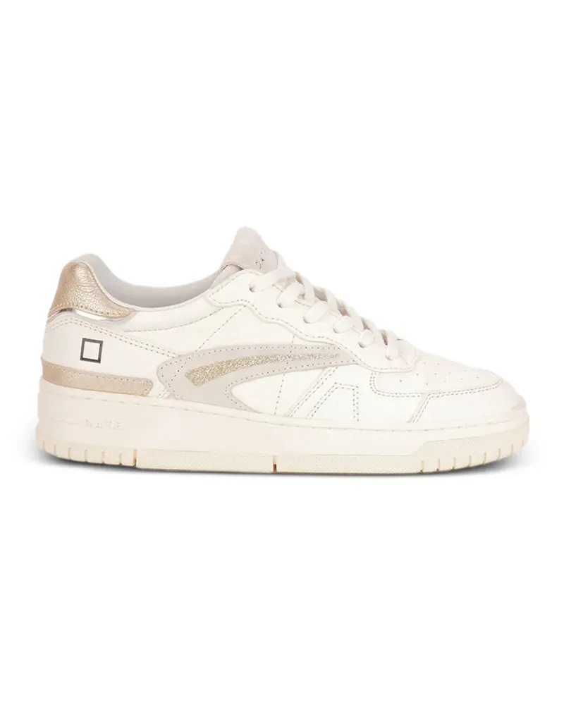 D.A.T.E. Torneo glitter-panelled leather sneakers - Weiß Weiß