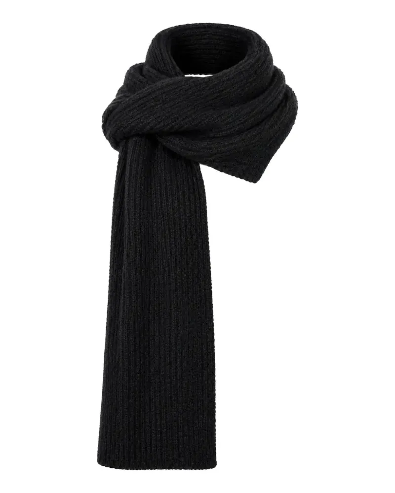 LOW CLASSIC Gerippter Schal aus flauschigem Strick - Schwarz Schwarz