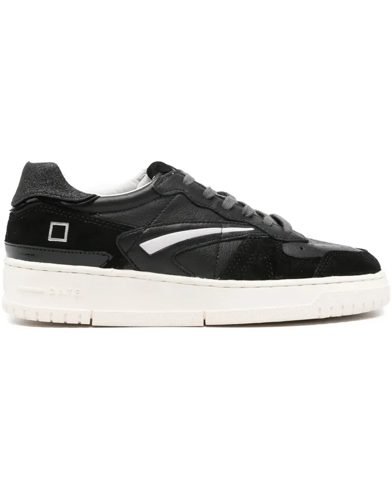D.A.T.E. Sneakers mit Einsätzen - Schwarz Schwarz