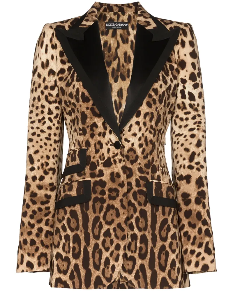 Dolce & Gabbana Blazer mit Leoparden-Print - Braun Braun