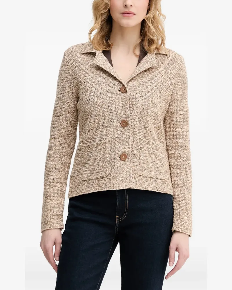 Benetton button-fastening patch-pocket cardigan - Nude Nude
